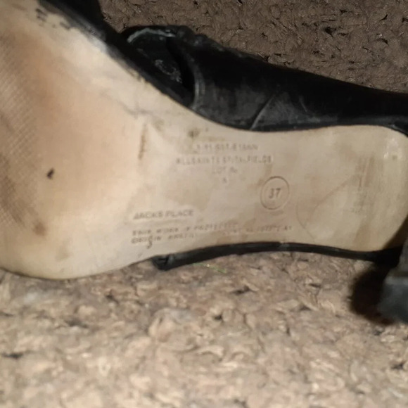 ALLSAINTS-Arachine-Black Leather Braided-Peep Toe-Gusset Booties-Sz 37-Excellent - Picture 8 of 8